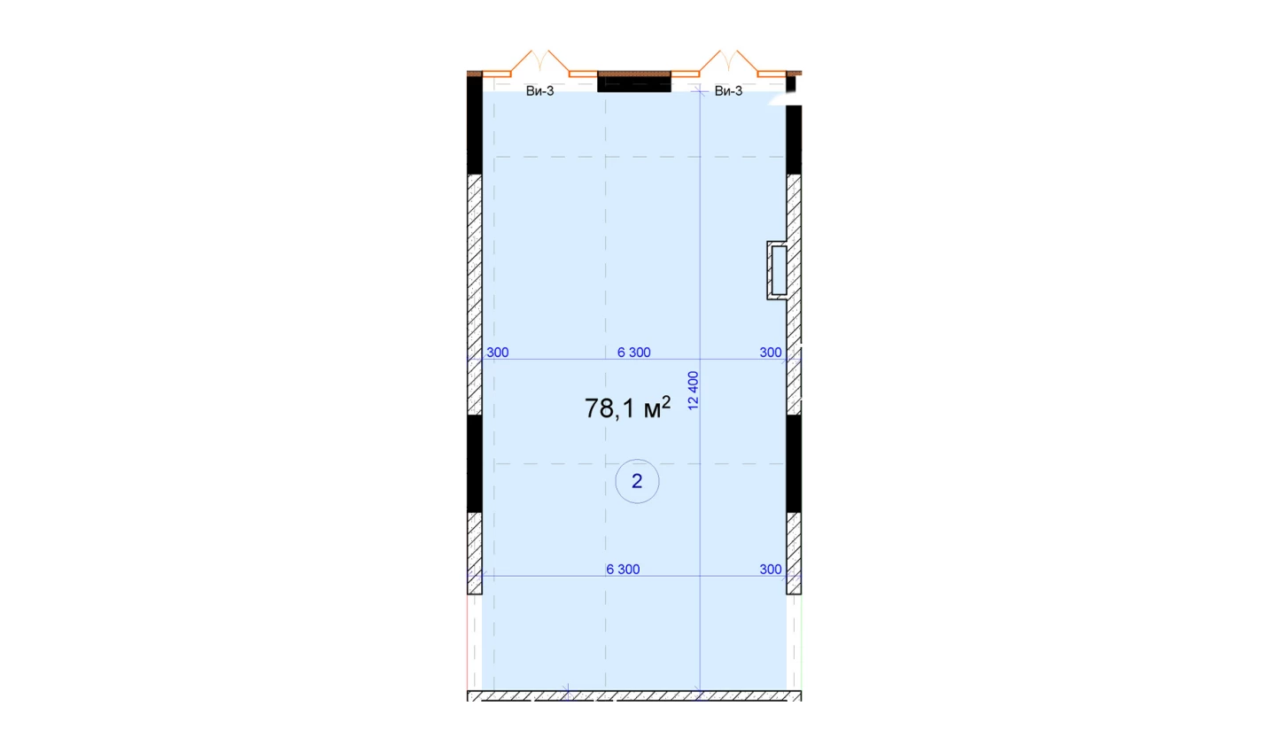 1-xonali xonadon 78.1 m²  1/9 qavat | Uchtepa Avenue Turar-joy majmuasi