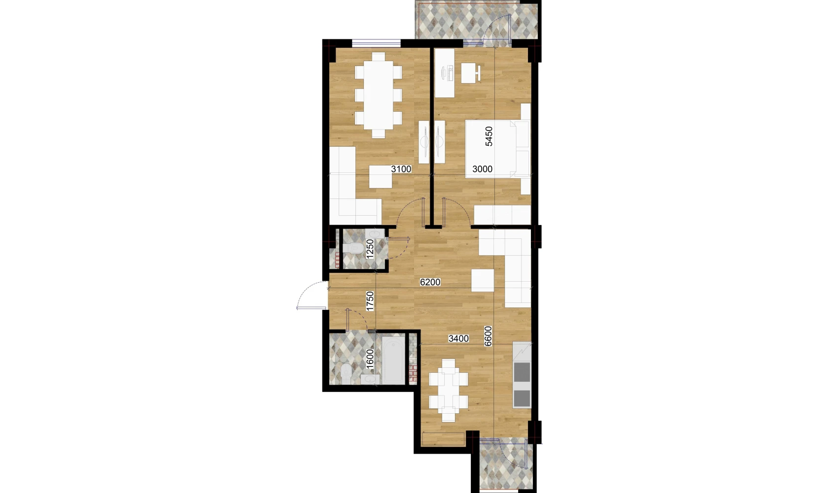 2-xonali xonadon 137.07 m²  1/7 qavat | O'ZBEGIM Turar-joy majmuasi