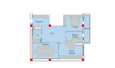 3-комн. квартира 80.09 м²  9/12 этаж | Жилой комплекс SERGELI CITY
