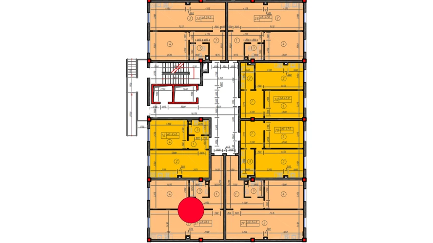 1-xonali xonadon 61 m²  1/12 qavat | Sokin hayot Turar-joy majmuasi