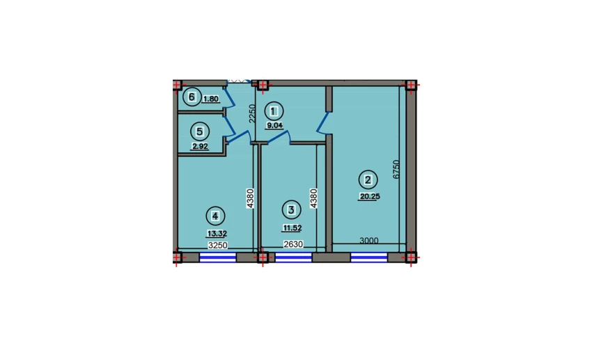 1-комнатная квартира 58.85 м²  1/10 этаж | Жилой комплекс Qibray City