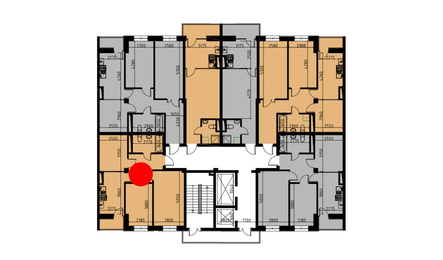 2-xonali xonadon 53.27 m²  10/10 qavat | YANGIOBOD RESIDENCE Turar-joy majmuasi