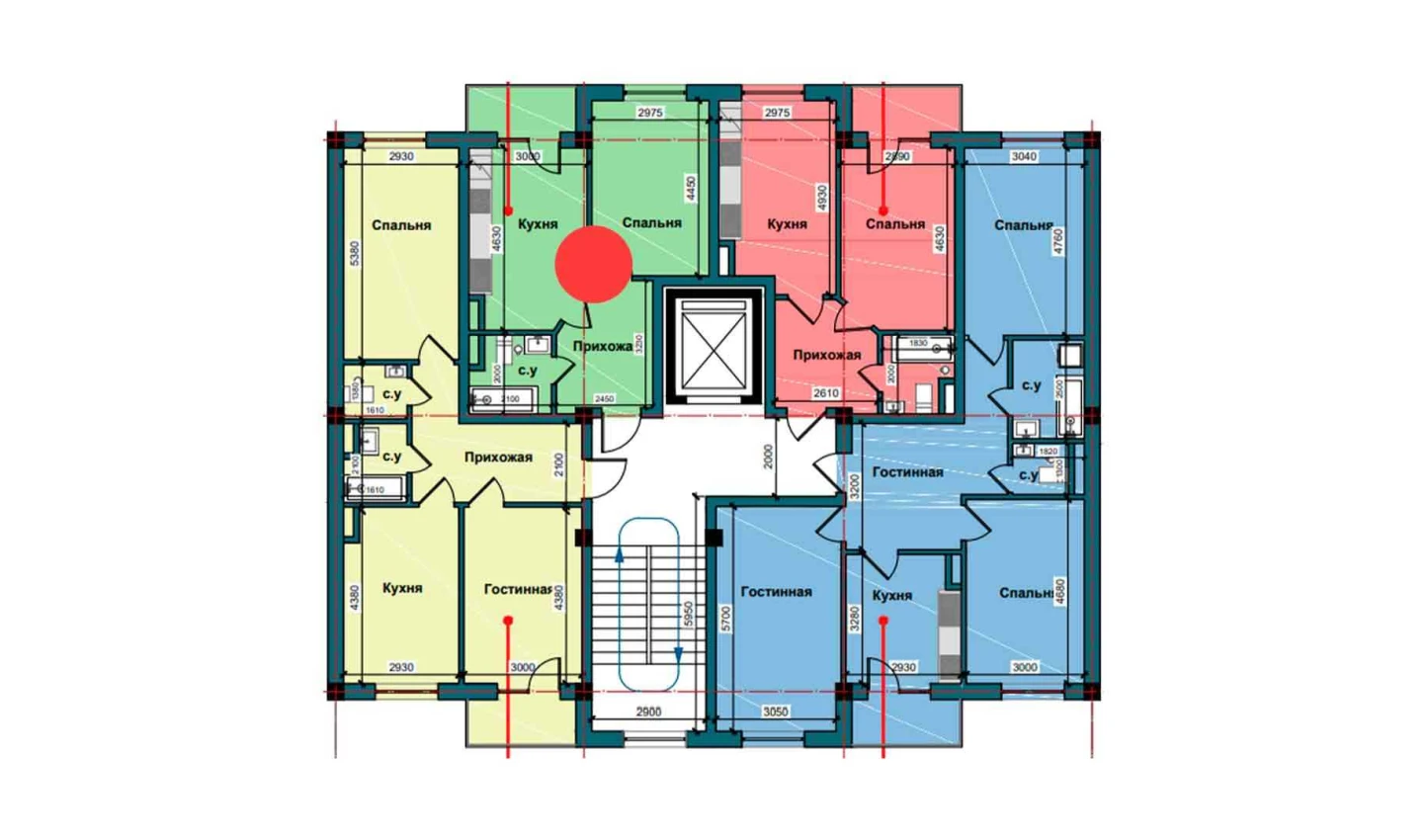 1-комн. квартира 42.8 м²  3/9 этаж | Жилой комплекс NUR BARAKA