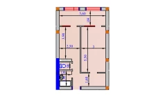 1-xonali xonadon 57.4 m²  7/9 qavat | SHOHSAROY Turar-joy majmuasi