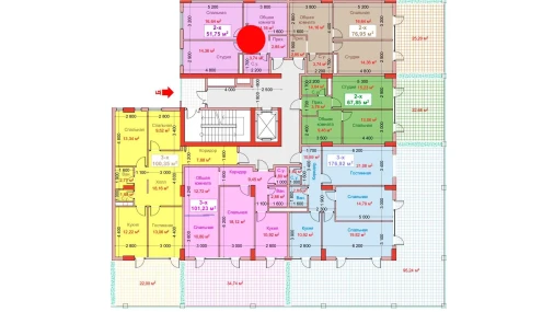 2-xonali xonadon 51.75 m²  2/8 qavat | CAPITAL AVENUE Turar-joy majmuasi