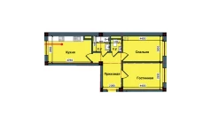 2-комн. квартира 55.2 м²  2/10 этаж | Жилой комплекс NUR BARAKA
