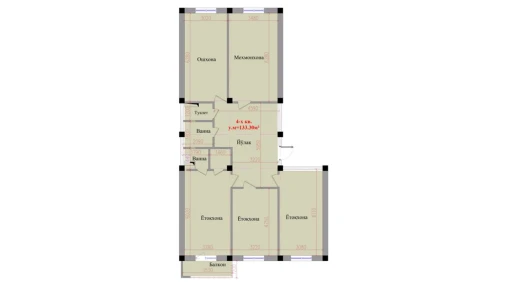 4-комнатная квартира 133.3 м²  8/8 этаж | Жилой комплекс Saxro