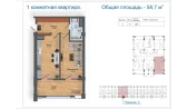1-xonali xonadon 58.7 m² 5/14 qavat | Avia Palace Turar-joy majmuasi 1-xonali xonadon 58.7 m² 5/14 qavat | Avia Palace Turar-joy majmuasi