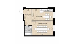 1-комн. квартира 46.4 м²  3/8 этаж | Жилой комплекс Mustaqillik Avenue