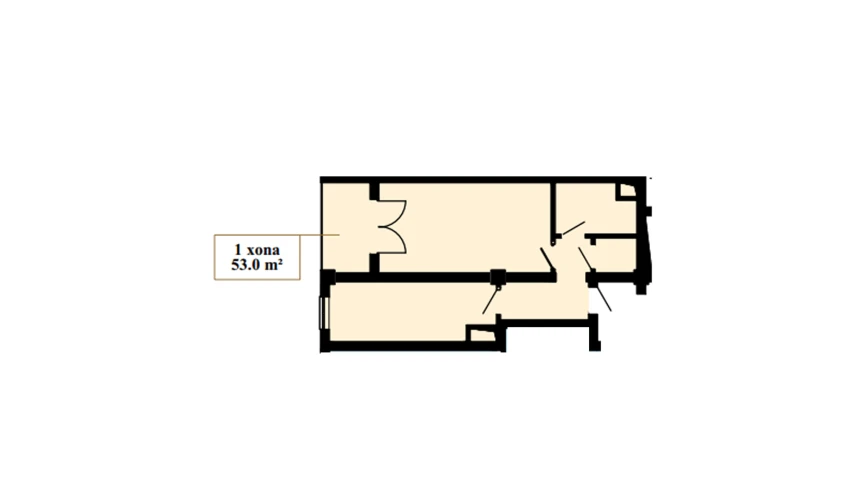 1-комнатная квартира 53 м²  11/16 этаж | Жилой комплекс Musaffo