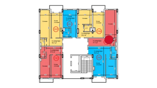 1-xonali xonadon 37.3 m²  1/14 qavat | Al-Barakat Turar-joy majmuasi