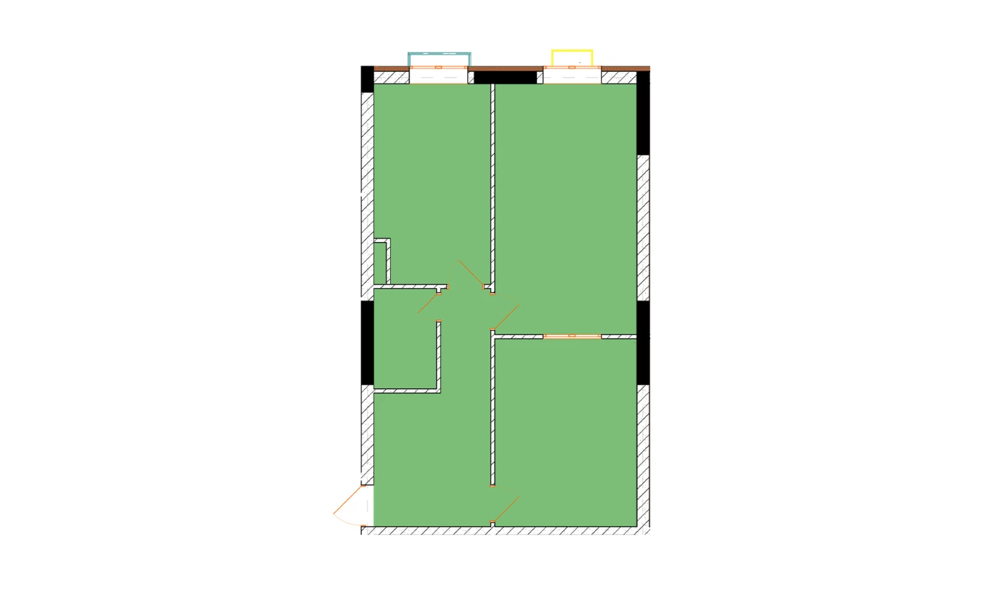 2-xonali xonadon 66.3 m²  9/9 qavat | Uchtepa Avenue Turar-joy majmuasi