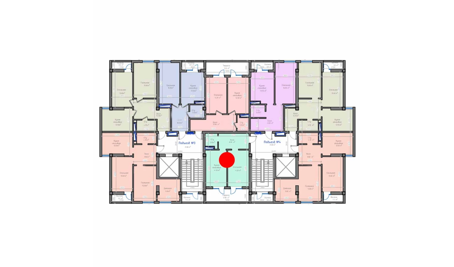 1-xonali xonadon 54.7 m²  9/13 qavat | ORZU SAROYI Turar-joy majmuasi