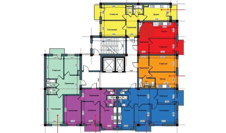 1-комнатная квартира 44.2 м²  6/10 этаж | Жилой комплекс NUR BARAKA