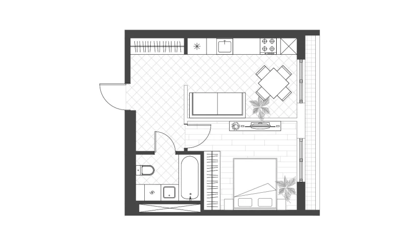 1-комнатная квартира 36.5 м²  3/12 этаж | Жилой комплекс PARVOZ