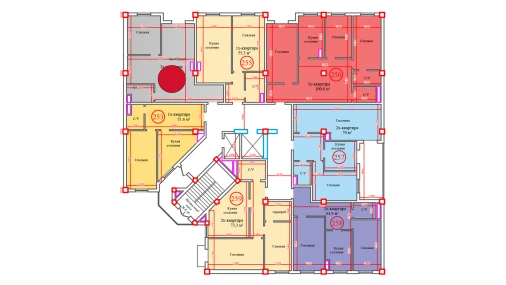 2-xonali xonadon 63.5 m²  1/14 qavat | Al-Barakat Turar-joy majmuasi