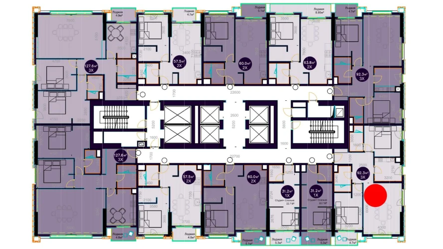 3-комн. квартира 92.3 м² 11/20 этаж | Жилой комплекс Central Avenue 3-комн. квартира 92.3 м² 11/20 этаж | Жилой комплекс Central Avenue