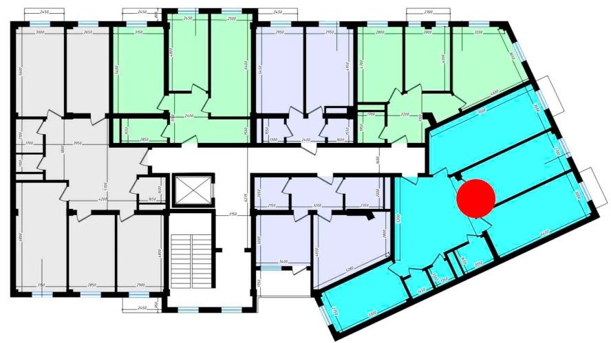 3-xonali xonadon 109.2 m²  5/10 qavat | Ko'kcha-Oqtepa Turar-joy majmuasi