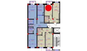 1-комн. квартира 44.59 м²  8/10 этаж | Жилой комплекс Ko'kcha-Oqtepa