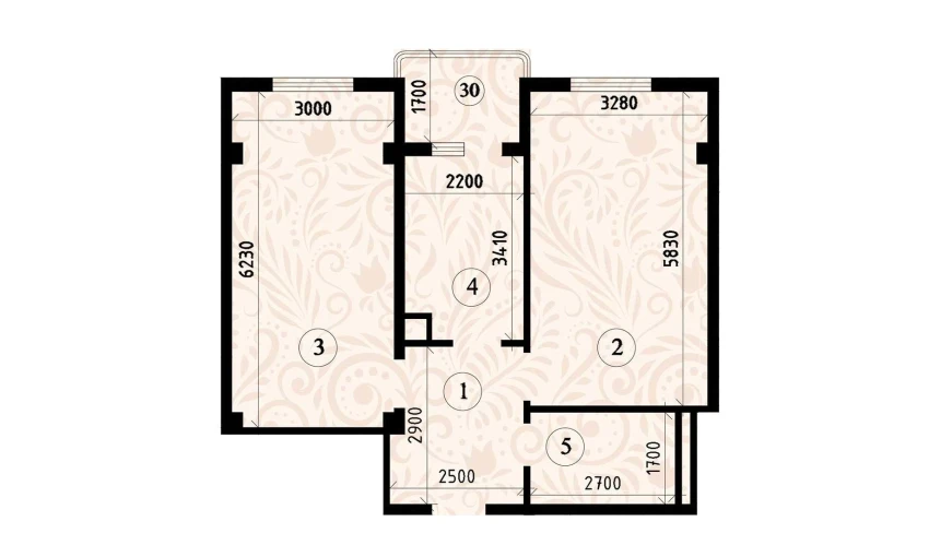 2-комнатная квартира 63 м²  6/8 этаж | Жилой комплекс YASHIL VODIY RESIDENCE