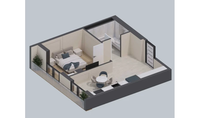 1-комнатная квартира 36.5 м²  3/12 этаж | Жилой комплекс PARVOZ