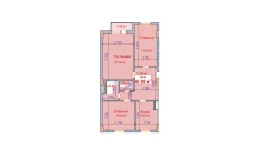 3-комн. квартира 80.36 м²  8/9 этаж | Жилой комплекс SHAYX-UL OLAM