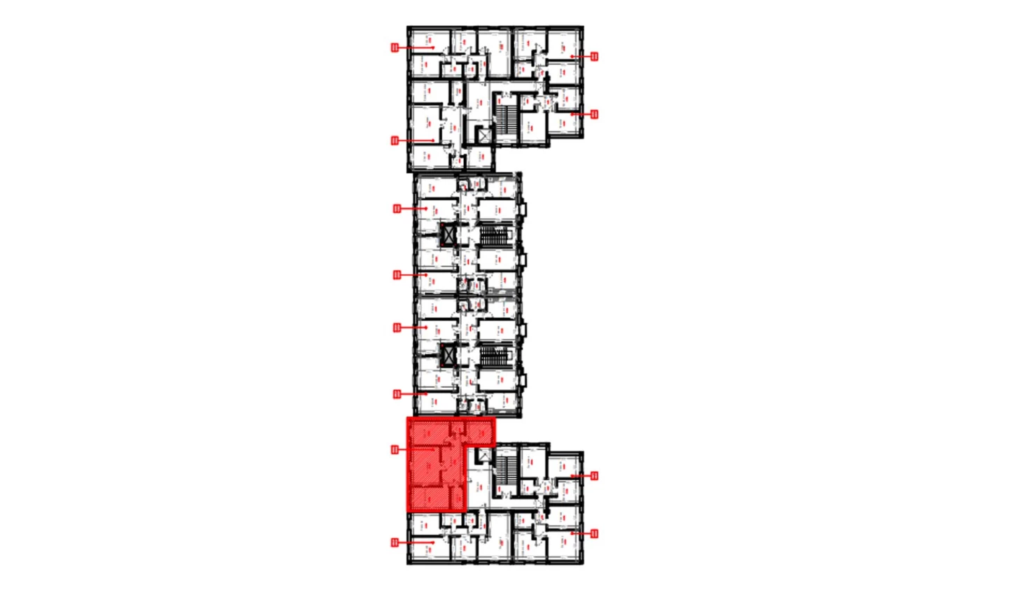 3-xonali xonadon 88.7 m²  3/9 qavat | FIDOKOR Turar-joy majmuasi