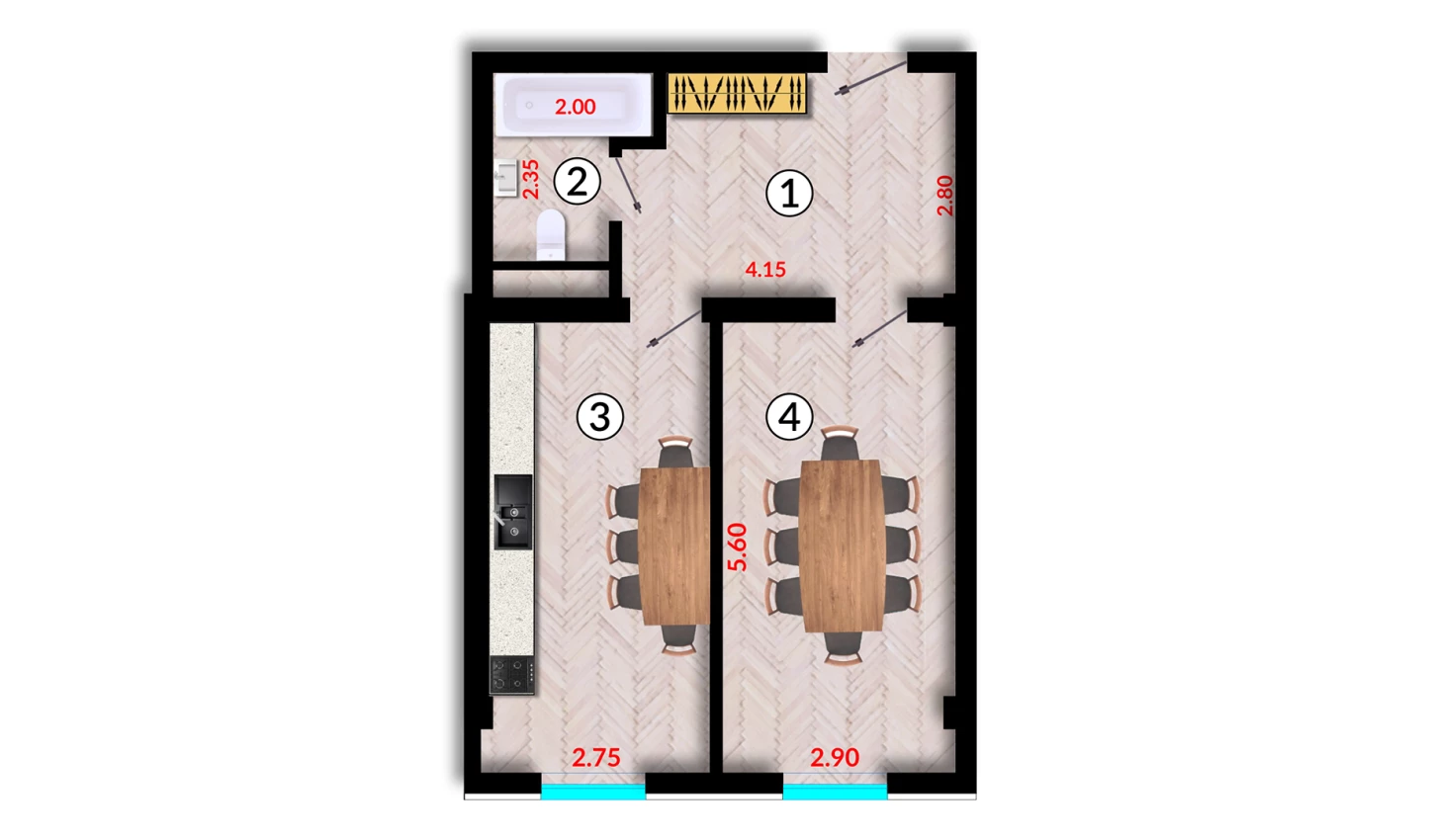 1-комн. квартира 47 м²  10/10 этаж | Жилой комплекс Ko'kcha-Oqtepa