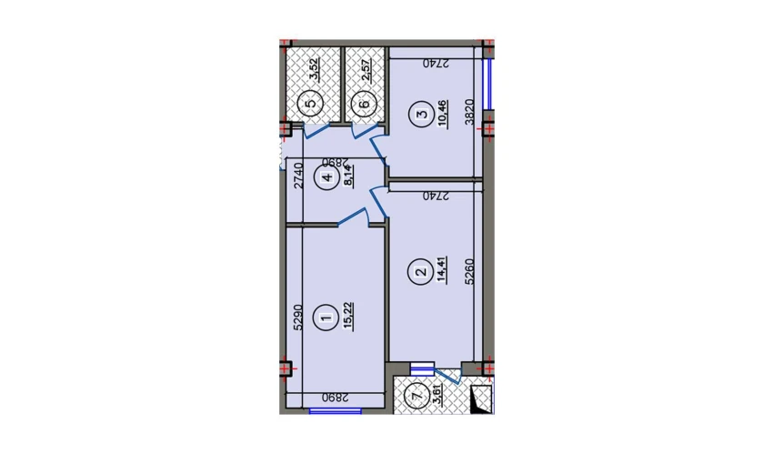 5-комнатная квартира 57.94 м²  3/10 этаж | Жилой комплекс Qibray City