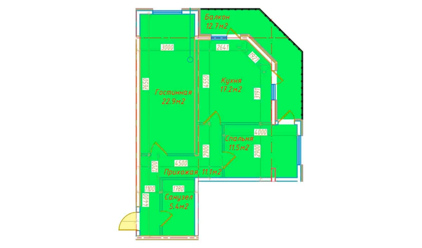 2-комн. квартира 80.8 м² 10/16 этаж | Жилой комплекс DO'MBIROBOD RESIDENCE 2-комн. квартира 80.8 м² 10/16 этаж | Жилой комплекс DO'MBIROBOD RESIDENCE