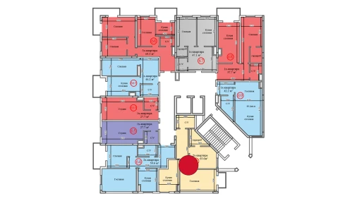 2-комнатная квартира 65 м²  12/14 этаж | Жилой комплекс Al-Barakat