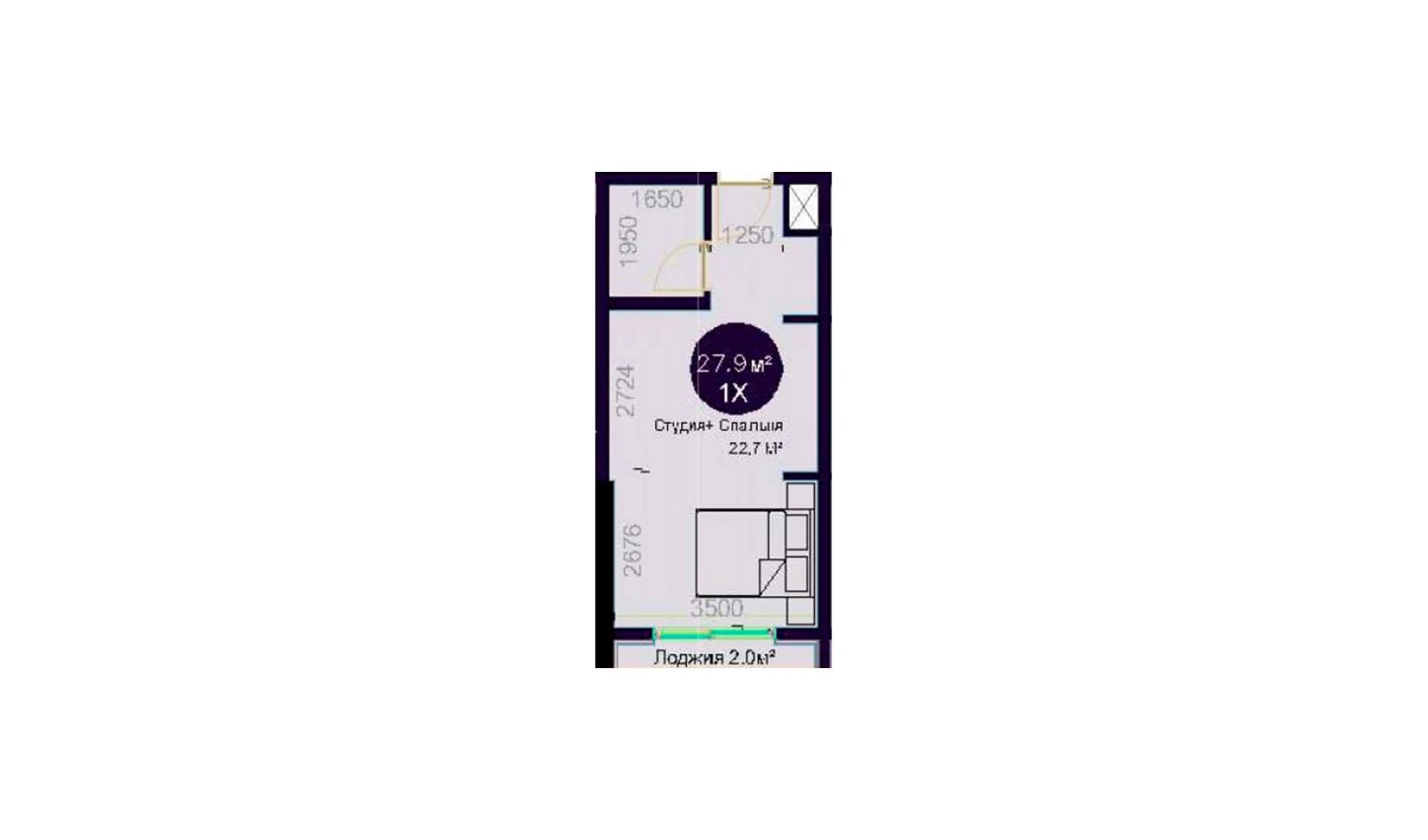 1-комн. квартира 27.9 м² 3/20 этаж | Жилой комплекс Central Avenue 1-комн. квартира 27.9 м² 3/20 этаж | Жилой комплекс Central Avenue