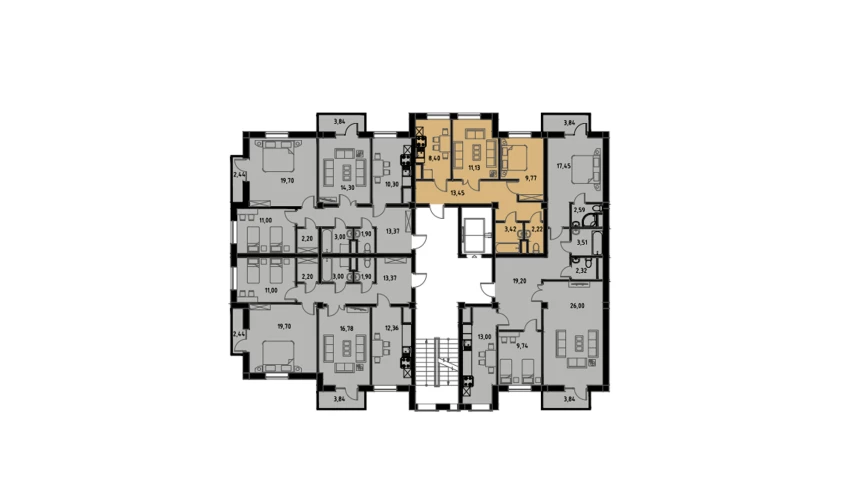2-xonali xonadon 48.39 m²  4/9 qavat | MINGCHINOR Turar-joy majmuasi