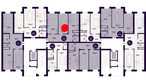 2-xonali xonadon 70.33 m²  1/10 qavat | KAMALAK Turar-joy majmuasi
