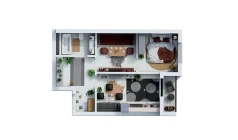 2-комн. квартира 55.36 м²  10/17 этаж | Жилой комплекс UCHTEPA CITY