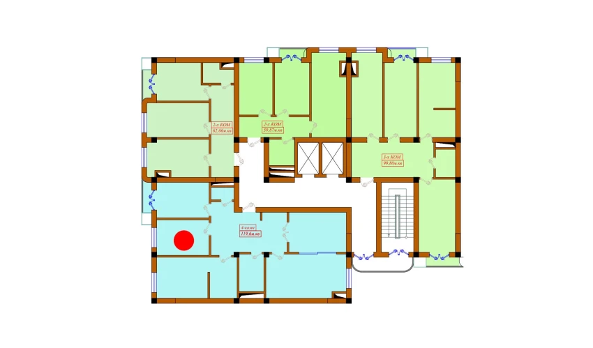 4-xonali xonadon 119.6 m²  10/11 qavat | Aviasozlar Plaza Turar-joy majmuasi