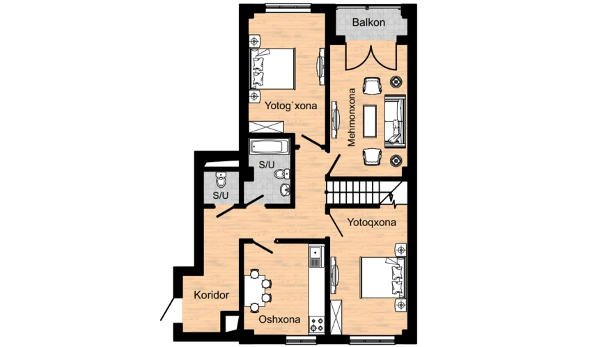 3-комнатная квартира 156.1 м²  16/16 этаж | Жилой комплекс Musaffo