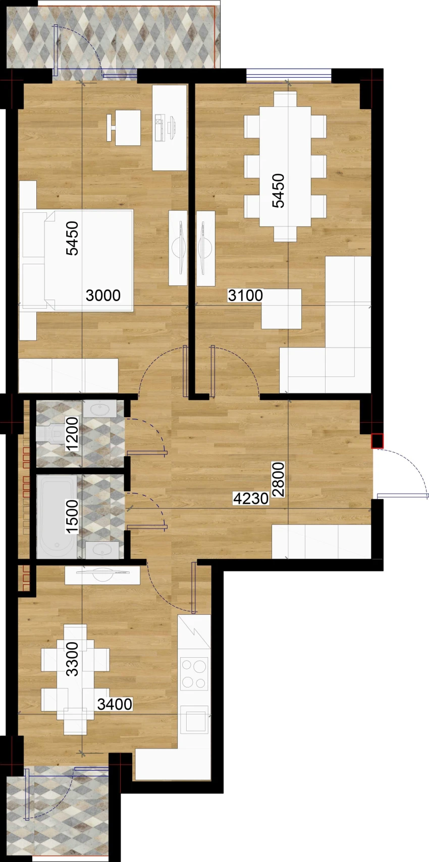 2-xonali xonadon 71.5 m²  6/7 qavat | O'ZBEGIM Turar-joy majmuasi