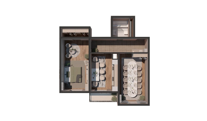 2-комнатная квартира 67.39 м²  16/16 этаж | Жилой комплекс JOMIY RESIDENCE