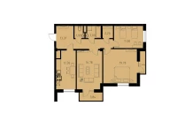 3-xonali xonadon 82.19 m²  5/9 qavat | MINGCHINOR Turar-joy majmuasi