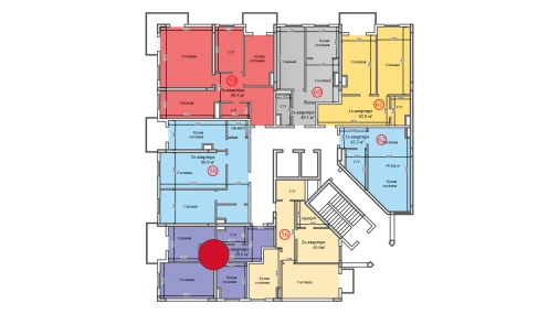 2-xonali xonadon 59.5 m²  1/14 qavat | Al-Barakat Turar-joy majmuasi