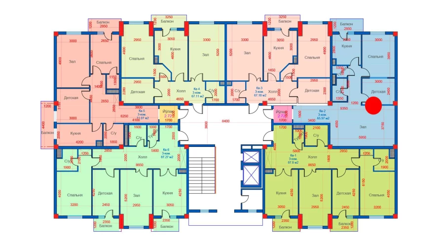 3-комн. квартира 65.97 м²  10/12 этаж | Жилой комплекс Sokin city
