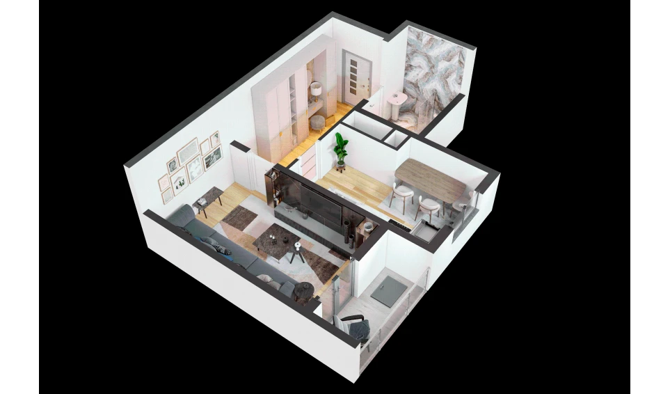 1-комн. квартира 39.6 м²  13/16 этаж | Жилой комплекс TRINITY