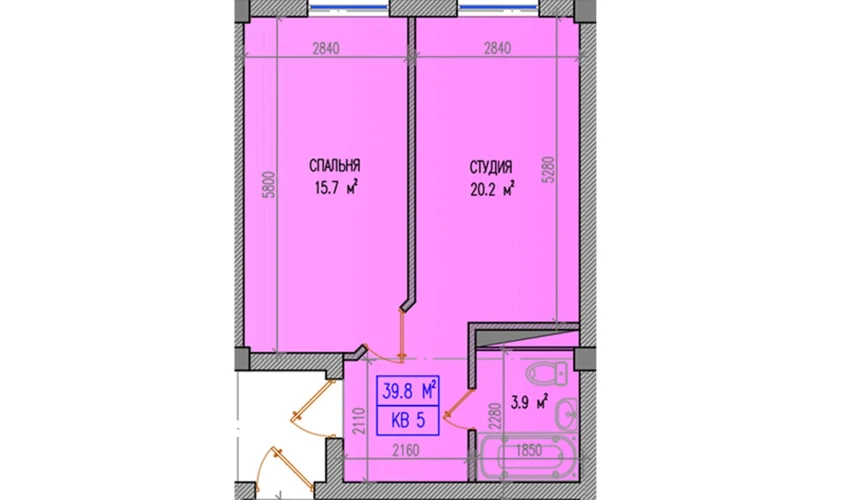 3-xonali xonadon 39.8 m²  1/9 qavat | Yuksalish Nurafshon Turar-joy majmuasi