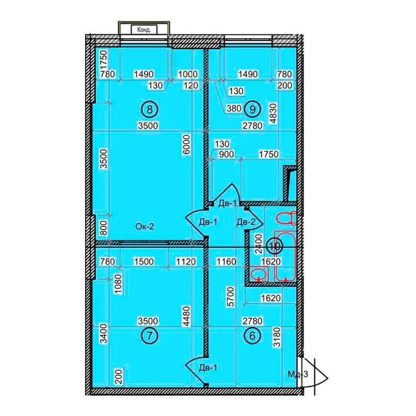 2-комн. квартира 68 м²  9/9 этаж | Жилой комплекс Uchtepa Avenue