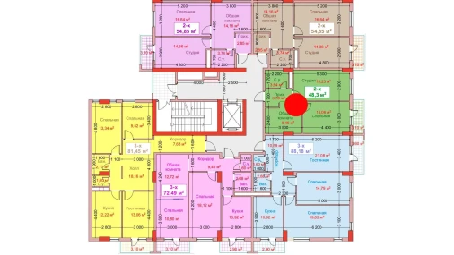 2-xonali xonadon 48.3 m²  8/8 qavat | CAPITAL AVENUE Turar-joy majmuasi