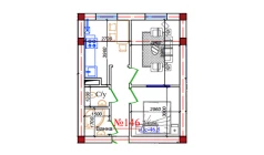 2-комн. квартира 46.5 м²  4/9 этаж | Жилой комплекс ZAR ZAMONAVIY UYLAR