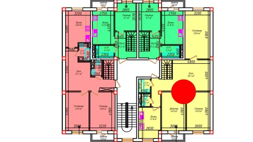 3-комнатная квартира 99.5 м²  5/6 этаж | Жилой комплекс CHIRCHIQ CITY