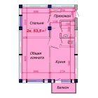2-комн. квартира 53.5 м²  9/9 этаж | Жилой комплекс VATAN