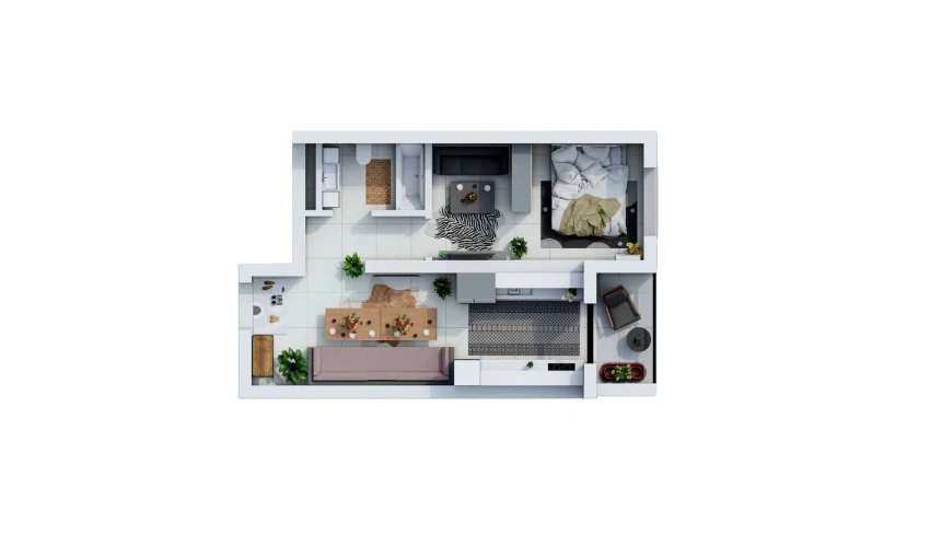 1-xonali xonadon 44.2 m²  11/17 qavat | UCHTEPA CITY Turar-joy majmuasi